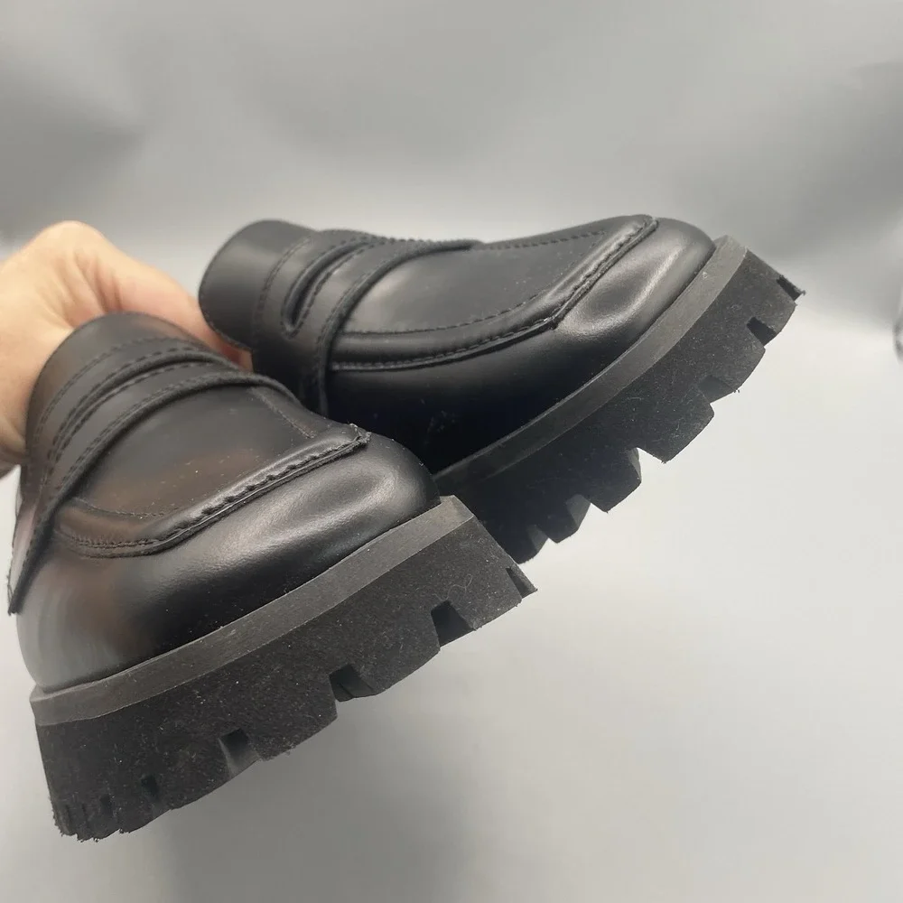 Clark's Signature STAYSO EDGE‎ Black Loafer Slip On Shoes Size 6.5 Chunky Lug